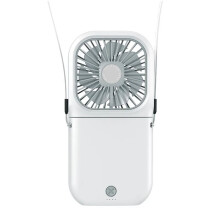 F20 Hanging Neck Fans Portable Folding USB Mute Power Bank Portable Handheld Desktop Multi ReCharge White