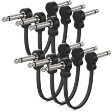 6 Pack Guitar Patch Cables 4.7", 1/4" Right Angle Guitar Cable, Oxygen-Free Copper & Dual Shielding for Ultra Low Noise