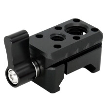 Release NATO Track Clamp Fixture with 1/4" 3/8" Threaded Hole for Video Light Microphone Monitor Magic Arm