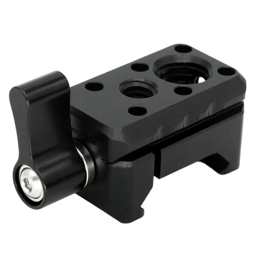 Fixador de Trilho NATO com Rosca de 1/4 Polegadas e 3/8 Polegadas para Braço Mágico de Microfone, Monitor e Luz de Vídeo