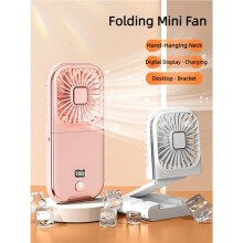 F30PRO Vouwbare Hangende Nekventilator Koeling Desktop Koeling Handheld USB Ventilator Kamperen Stille Ventilator Zwart-Wit