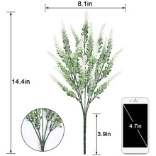 16 Peças de Arranjo de Flores Artificiais de Lavanda Artificial Jardim Escritório Casamento Casa Decoração Ao Ar Livre Branco
