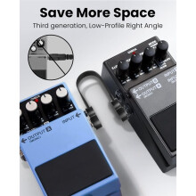 Confezione da 6 Cavi Patch per Chitarra da 4,7", Cavo Ad Angolo Retto da 1/4", Rame Privo di Ossigeno e Doppia Schermatura per un Rumore Ultra Basso