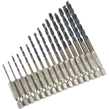 Hex Shank Metric Drill Bit Set 16 PCS (1.5mm-6.5mm), Quick Change High Speed Steel Impact Driver Hex Drill Bits