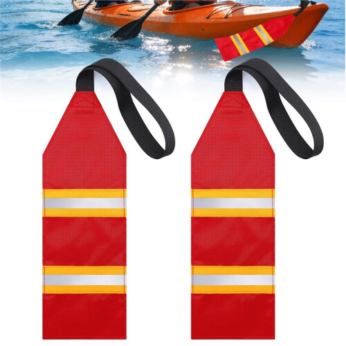2pièce Drapeaux de Sécurité Réfléchissants pour Kayak, Drapeau de  pour Remorquage de Bateau avec Sangle 2