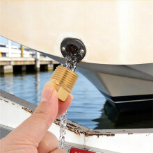 4 Pcs Boat Drain Plugs 1/2" NPT Brass Boat Drain Plug Flare Tube Fitting Garboard Drain-Plug for Most Boats Hulls Parts