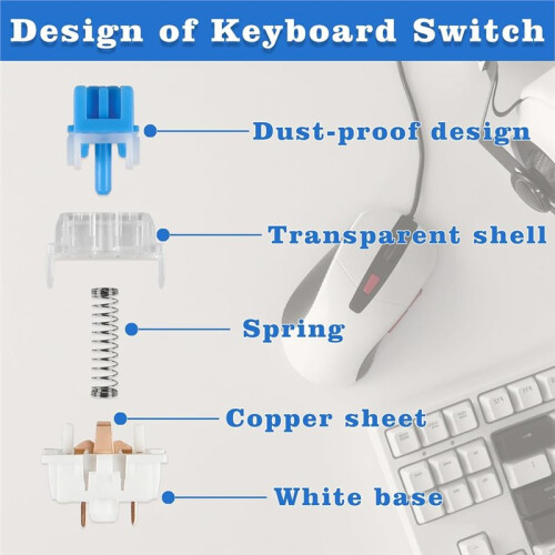100Pcs 3 Pins Mechanical Keyboard  Replacement Switches for Mechanical Gaming Keyboard 1