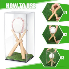 Vitrine pour Baseball, Support de Balle de Jeu en Acrylique Transparent Stable et Sécurisé pour Autographe de Balle Unique