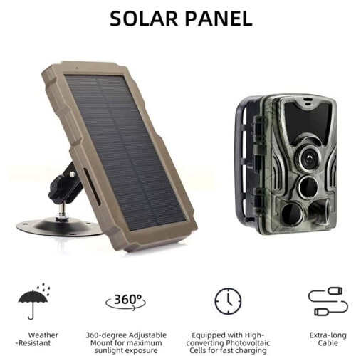 6V-12V Uppladdningsbart Solcellsladdare Trail Game Camera Solpanel Kit för Jaktkamera (EU-Plugg) 2