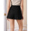 Women Solid Color Casual Shorts Black S 1