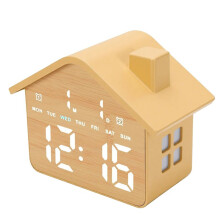 Led Alarm Clock Small House Shaped Digital Alarm Clock with Nightlight, Cute Bedside Desk for Bedroom Living Room