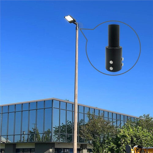 Adaptador de Encaixe para Poste Redondo de 3 Polegadas, Suporte Metálico Pesado para Montagem Externa de Iluminação LED 2