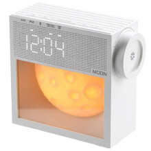 Mond Nachtlicht Uhr mit Weißem Geräusch, Touch-Control Digitalwecker, 10 Beruhigende Klänge für Schlafzimmerambiente Schlafhilfe