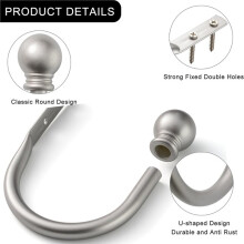 Elegant Silver Curtain Holdbacks - 2 Pack, Metal Curtain Tiebacks, Wall Mounted Drapery Holders