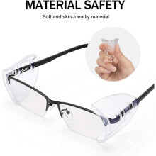 Safety Glasses Protective Shield for Glasses,Slip Clear Eye Glasses,Fits Small and Medium-Sized Eyeglass Frames,4PCS