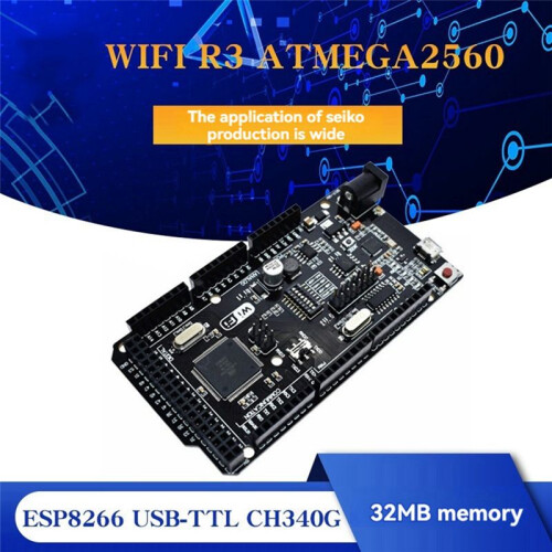 WIFI R3 ATMEGA2560 + ESP8266 (32MB Memory) Development Board USB-TTL CH340G with 30cm  Micro-Cable 1