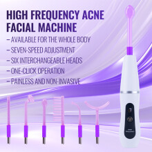 Dual Mode High Frequency Wand - Orange (Argon) for Acne/Purple (Neon) for Firming Professional Home Spa Device New 6-in-1