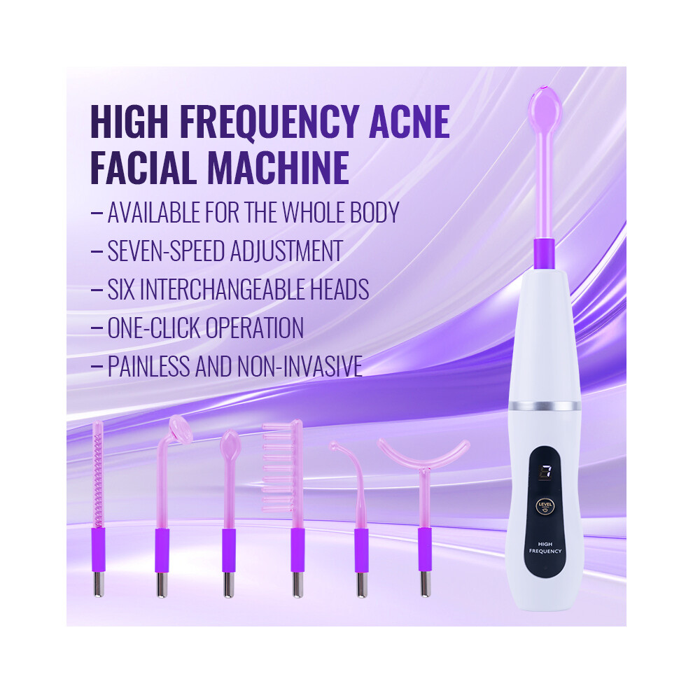 Stoyotu Orange/Purple Dual Mode High Frequency Wand - (Argon) For Acne/ (Neon) For Firming Professional Home Spa Device New 6-In-1