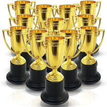 Plastic Golden Cup Trophy for Kids -40 Pack - 3.8 Inch Achievement Prize Awards - Ideal Recognition for School, Sports