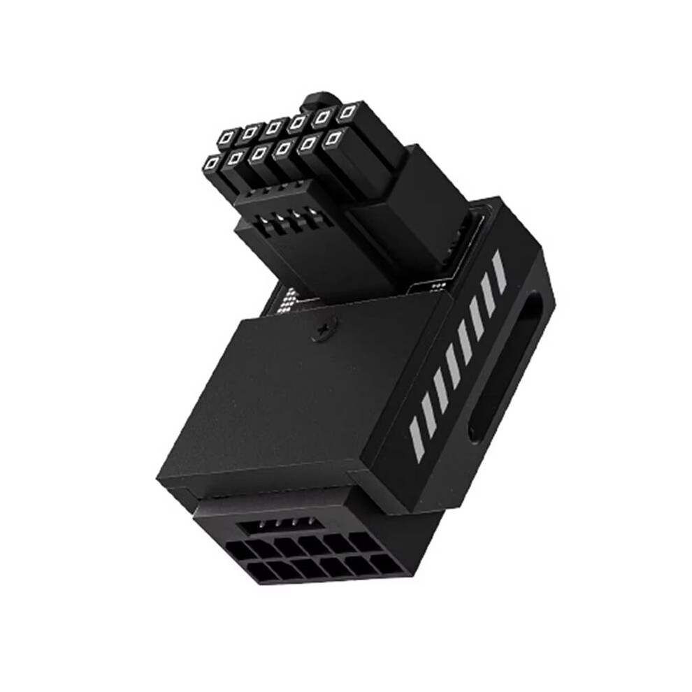 Photos - Graphics Card 600W 12+4pin PCIe 5.0 Adapter 90 Degree Right Angle 16pin 12VHPWR GPU Connector for RTX 3090Ti 4070Ti 4080 STD Black