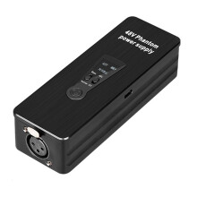 Phantom Power Supply 48V 12V Rechargeable Portable for Condenser Microphones Mic Preamp Record Studio