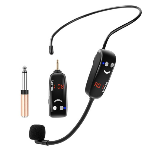 UHF Wireless Microphone  Wearing Headset Digital Display Mic Headset Little Bee Loudspeaker Teaching Microphone 2