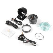 Dyno Racing 2.5 Inch 60mm Car Turbo Boost Gauge 3 BAR White&Amber Dual Led Display with Warning Car Gauge Car Meter