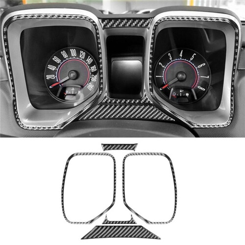 Carbon Fiber for  Camaro 2010-2015 Dashboard Speedometer Panel Frame Dash Trim Cover Interior Accessories 1