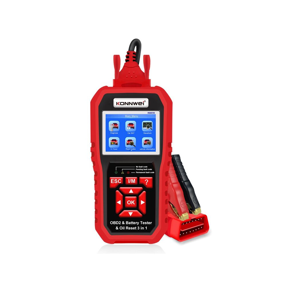 Konnwei Kw890 Oil Reset Battery Tester Obd2 Diagnostic Scanner Tool 3 In 1 Eobd Engine Check Code Reader Diagnose Tool 6032742765699