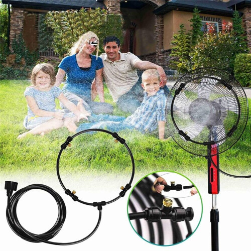 Kit de Ventilador de Resfriamento de Verão de 20 Polegadas, Kit de Ventilador de Água, Adequado para Jardins, Piscinas, Quintais 1
