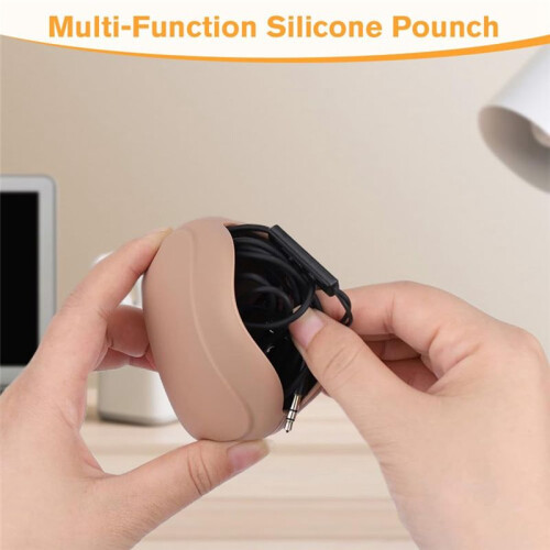 4 Pcs Silicone Headphone Organizer, Upgraded Headphone Case Data Cable Storage Bag, 2