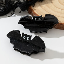 (bats) 2pcs Halloween Cute Pumpkin, Ghost, Spider, Bat, Cat Various Elements Mini Acrylic Hair Clips - Suitable for Women'S Holiday
