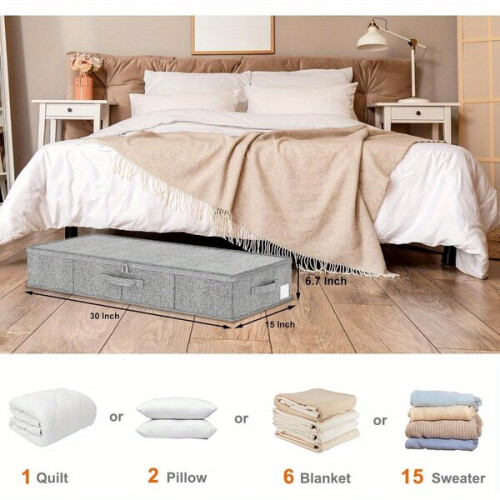 Large foldable storage box with lid and handles. 2
