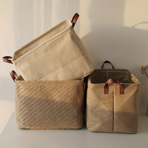 Jute storage box with handle 2