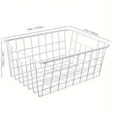 Iron storage basket for cosmetics shelf for the room.