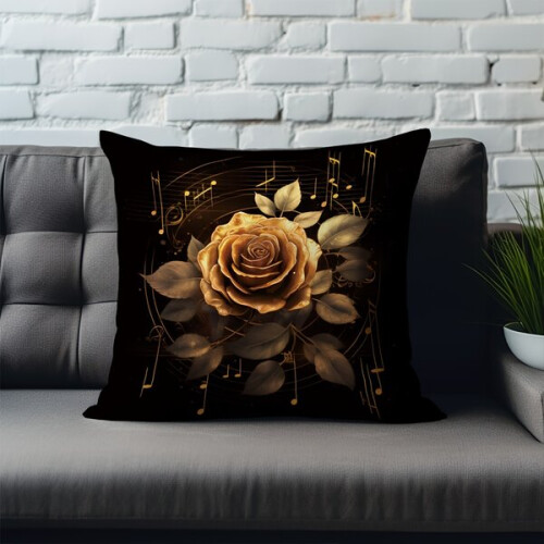 Funda de almohada de felpa dorada 1