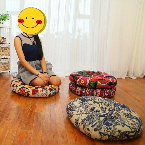 Round boho cotton cushion 1
