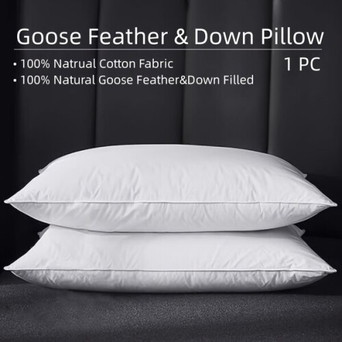 Goose feather pillow for sleeping