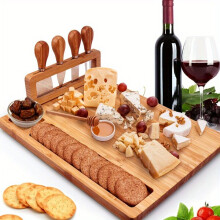 Houten kaasplank met mes