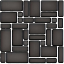 Set van 20 bureaulade-organizers, plastic opbergdozen