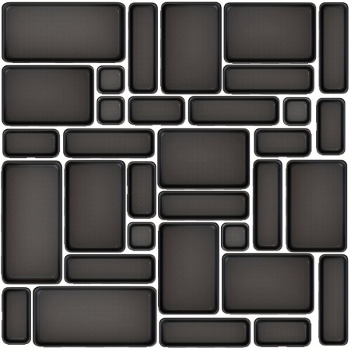 Set van 20 bureaulade-organizers, plastic opbergdozen