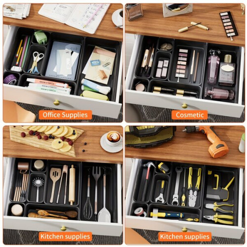 Set van 20 bureaulade-organizers, plastic opbergdozen 1
