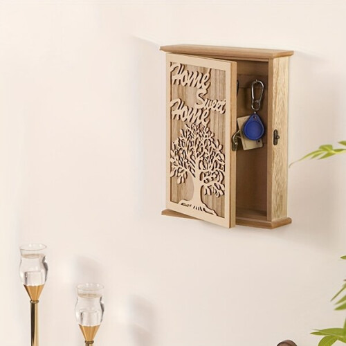 Houten sleutelkist met slot