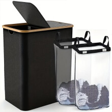 Panier Ă linge double avec couvercle