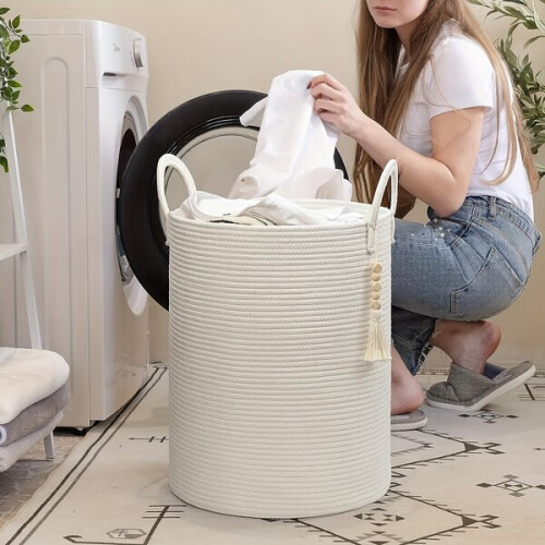 Sac à linge en polyester avec poignée