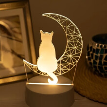 Veilleuse 3D avec un chat