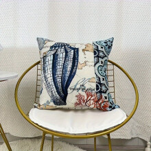 Decoratieve kussenhoes met zeemotieven