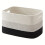 Woven cotton storage box with handles, black/white 1