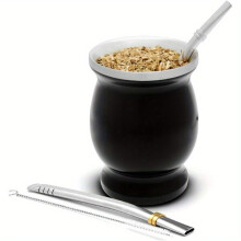 Set da yerba mate in acciaio inox con due bombillas