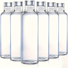 Glazen drinkfles met deksel (2/4/6 stuks)